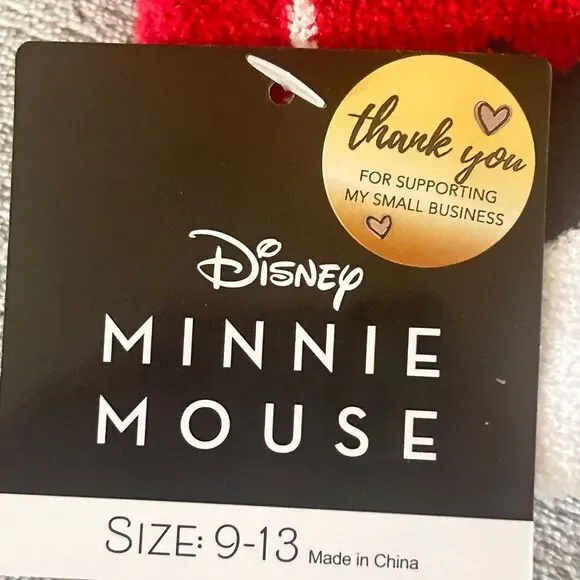 Minnie Mouse warm & fuzzy socks. Size Adult sock sz 4-10. NWT. - Picture 4 of 4